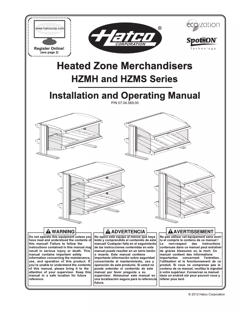 Página 1 del manual Manual de usuario Hatco HZMH-24