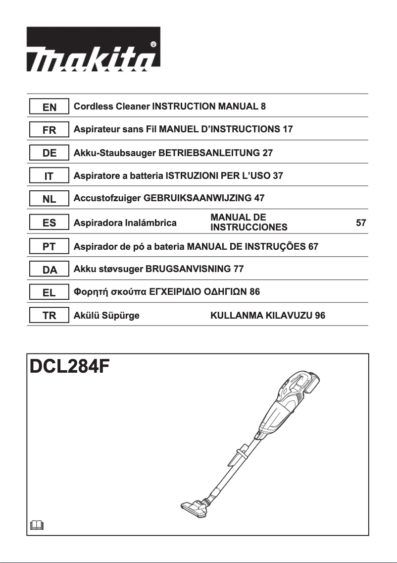 Página 1 del manual Manual de usuario Makita DCL284F