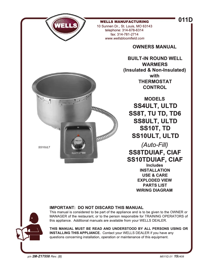 Imagen de la primera página del manual del dispositivo SS8TU