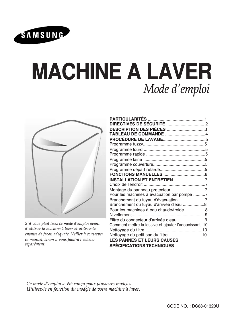 Imagen de la primera página del manual del dispositivo WA80K2Q1