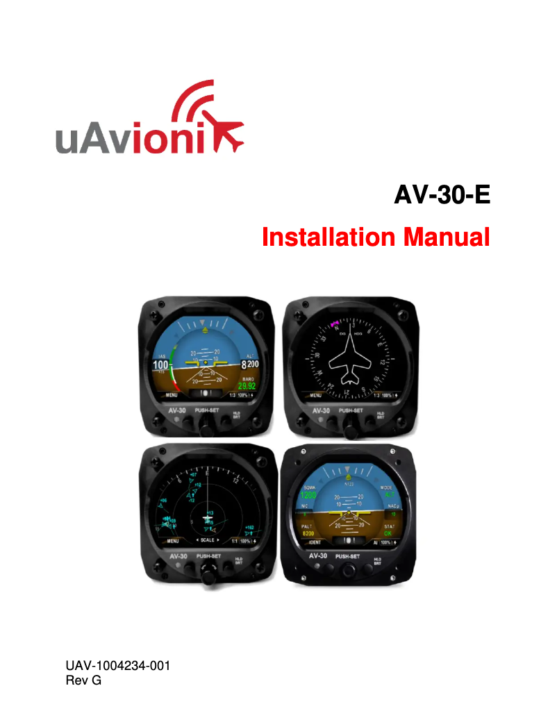 Página 1 del manual Manual de usuario uAvionix AV-30-E
