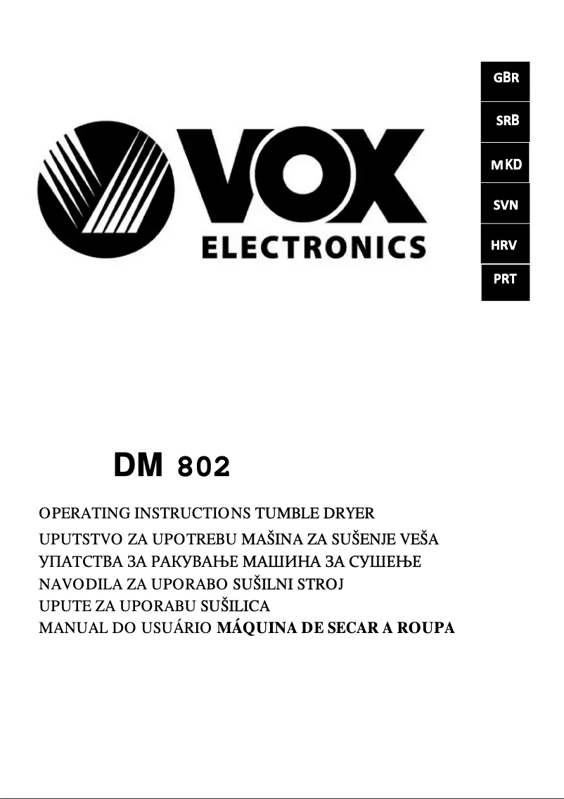 Imagen de la primera página del manual del dispositivo DM802