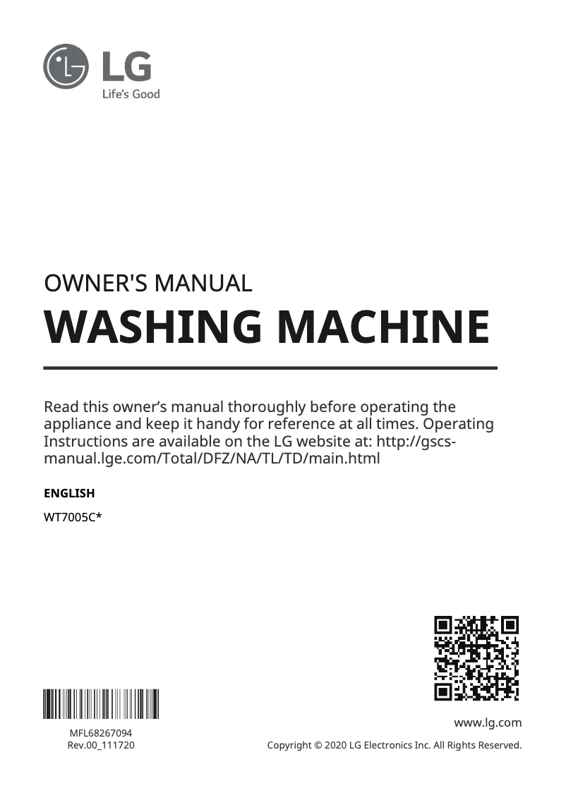 Imagen de la primera página del manual del dispositivo WT7005CW