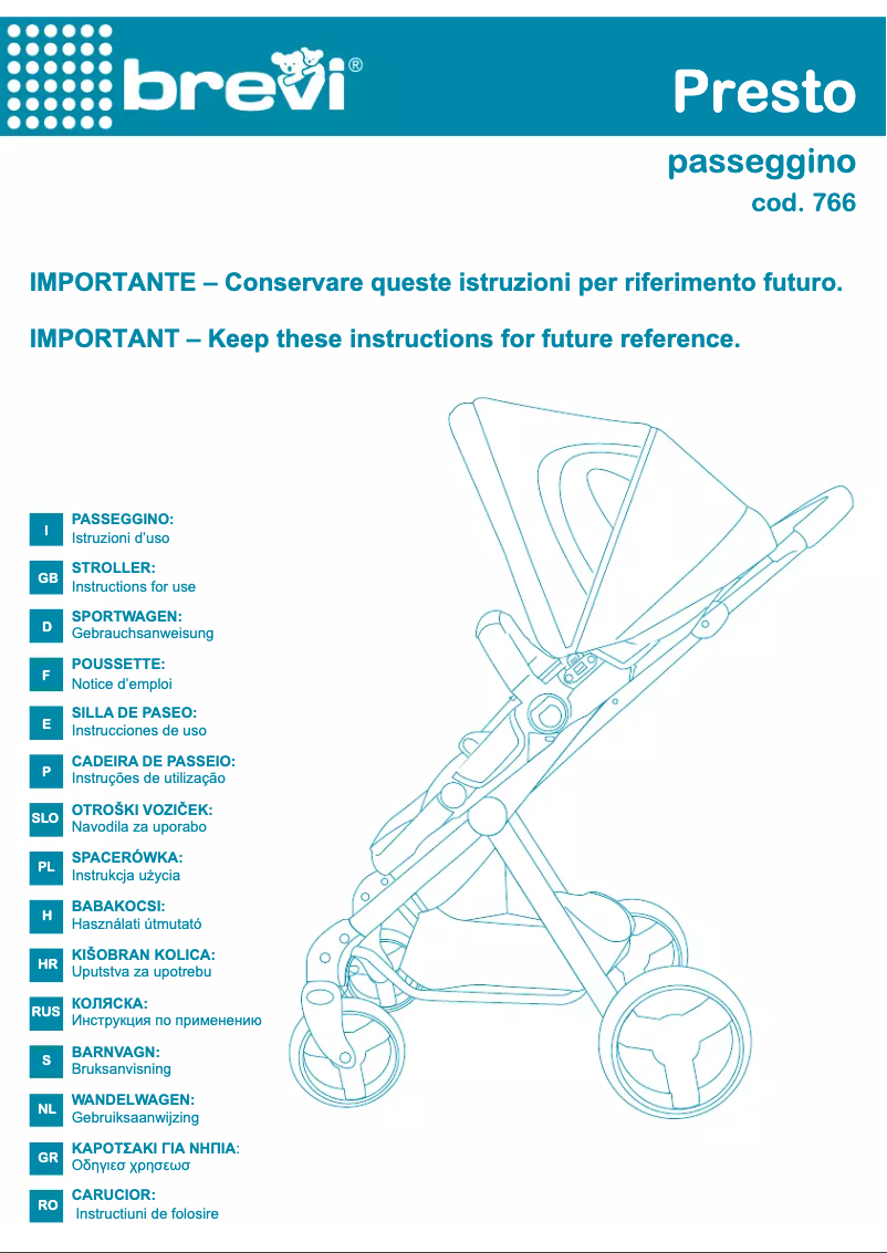 Imagen de la primera página del manual del dispositivo Presto