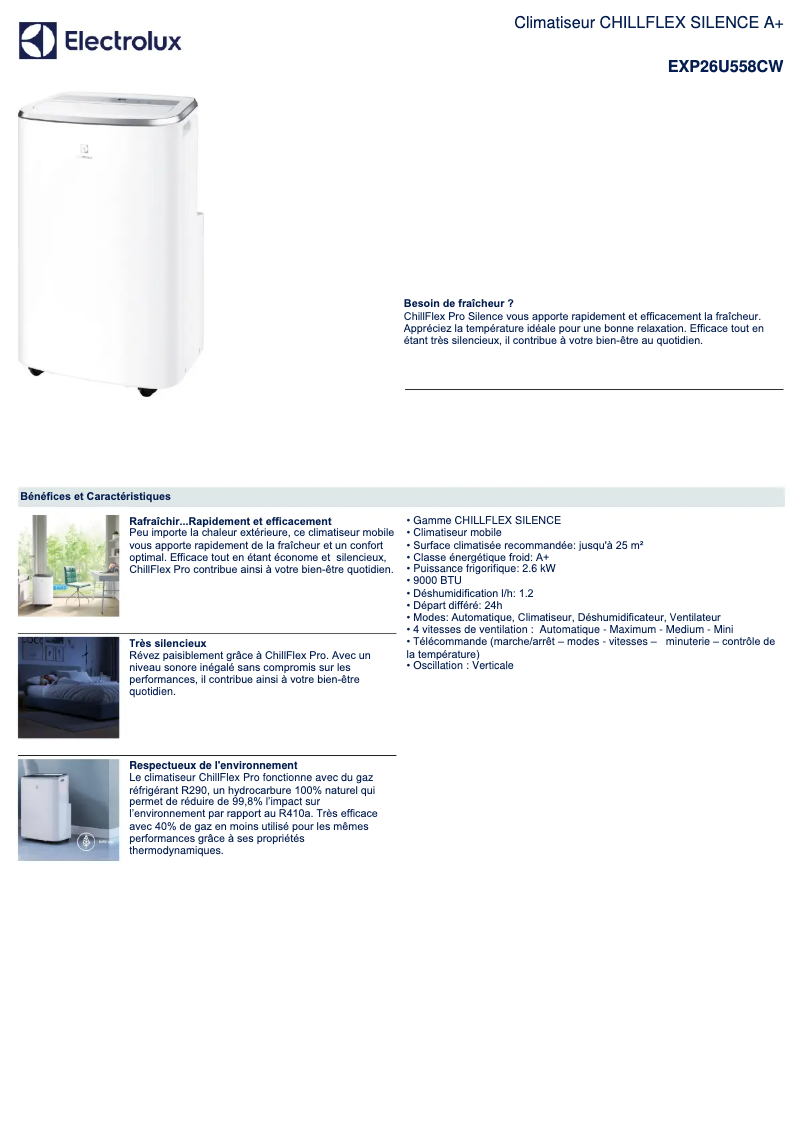 Página 1 del manual Ficha técnica Electrolux EXP26U558CW