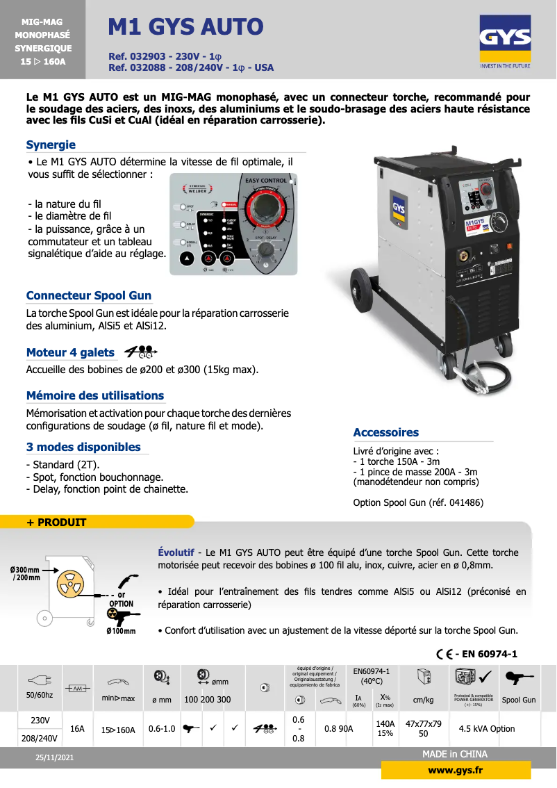 Imagen de la primera página del manual del dispositivo M1 GYS Auto