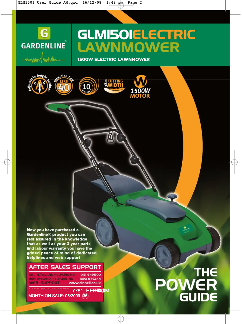 Página 1 del manual Manual de usuario Gardenline GLM 1501