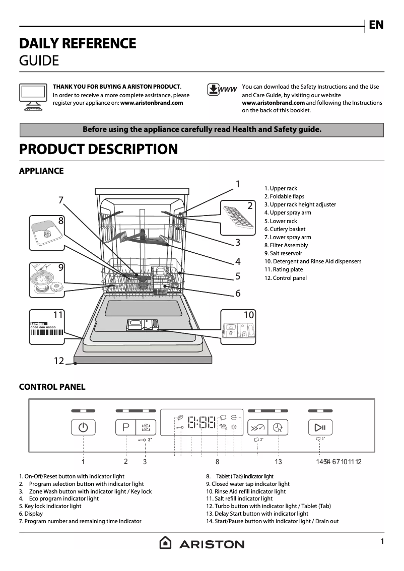Página 1 del manual Manual de usuario Ariston Thermo LFO3C22