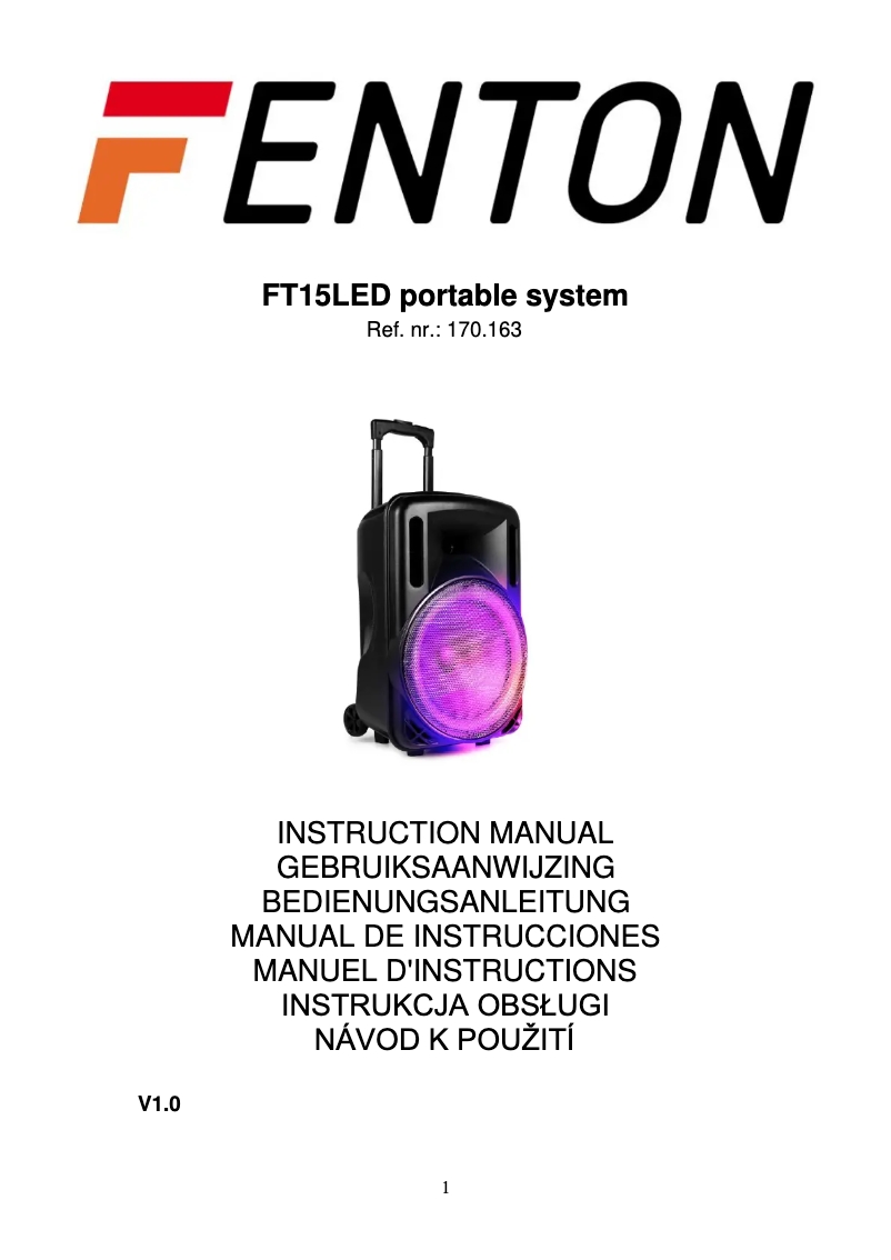 Página 1 del manual Manual de usuario Fenton FT15LED