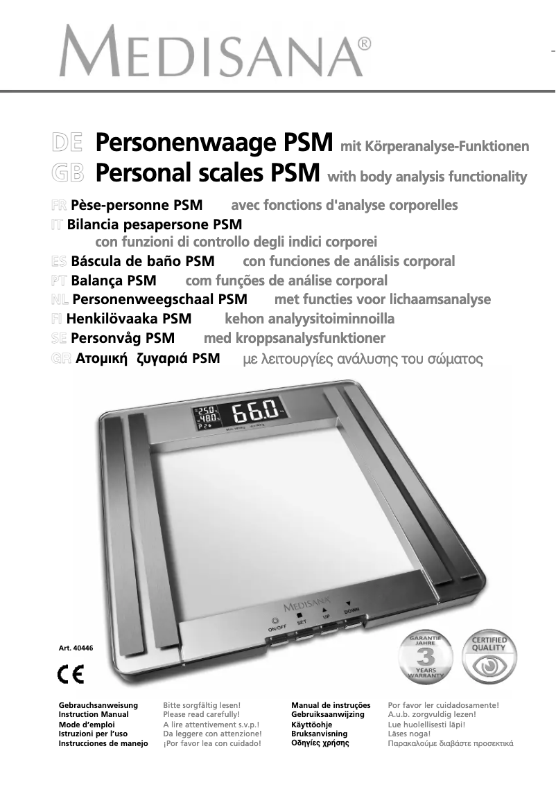 Página nº 1 - Manual de usuario Medisana PSM