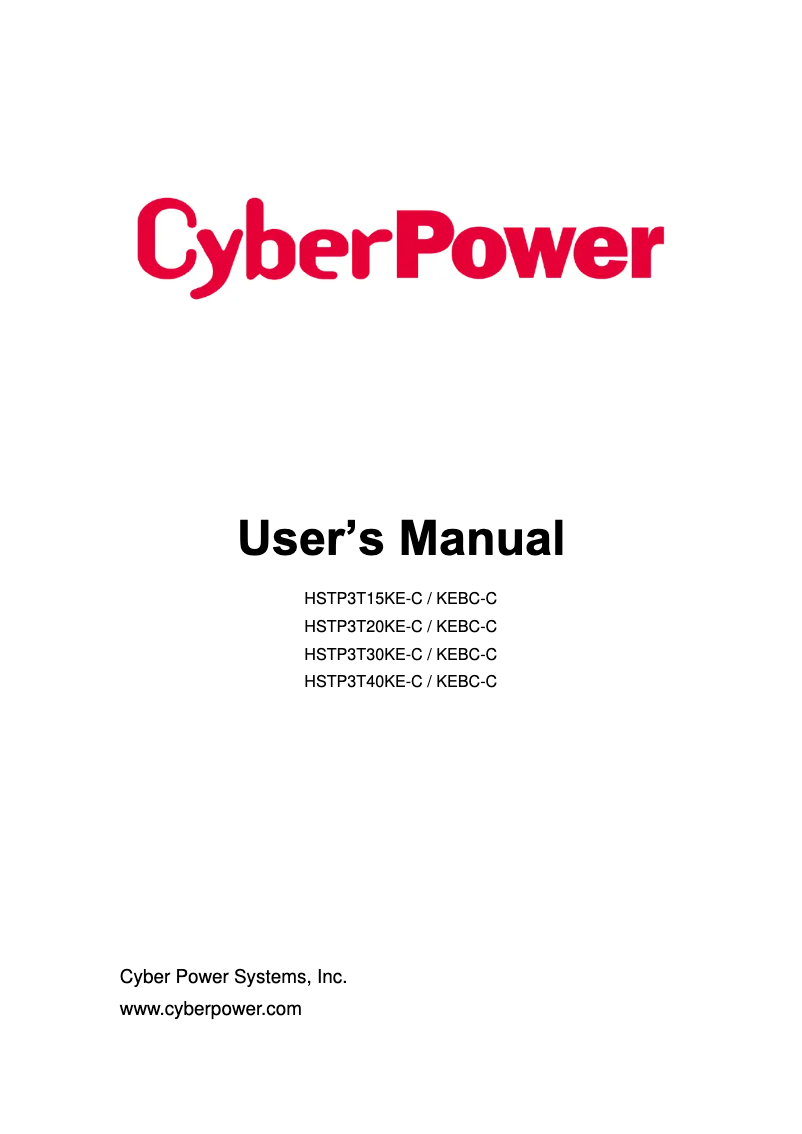 Página 1 del manual Manual de usuario CyberPower HSTP3T20KE-C
