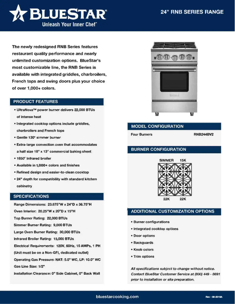 Imagen de la primera página del manual del dispositivo RNB244BV2