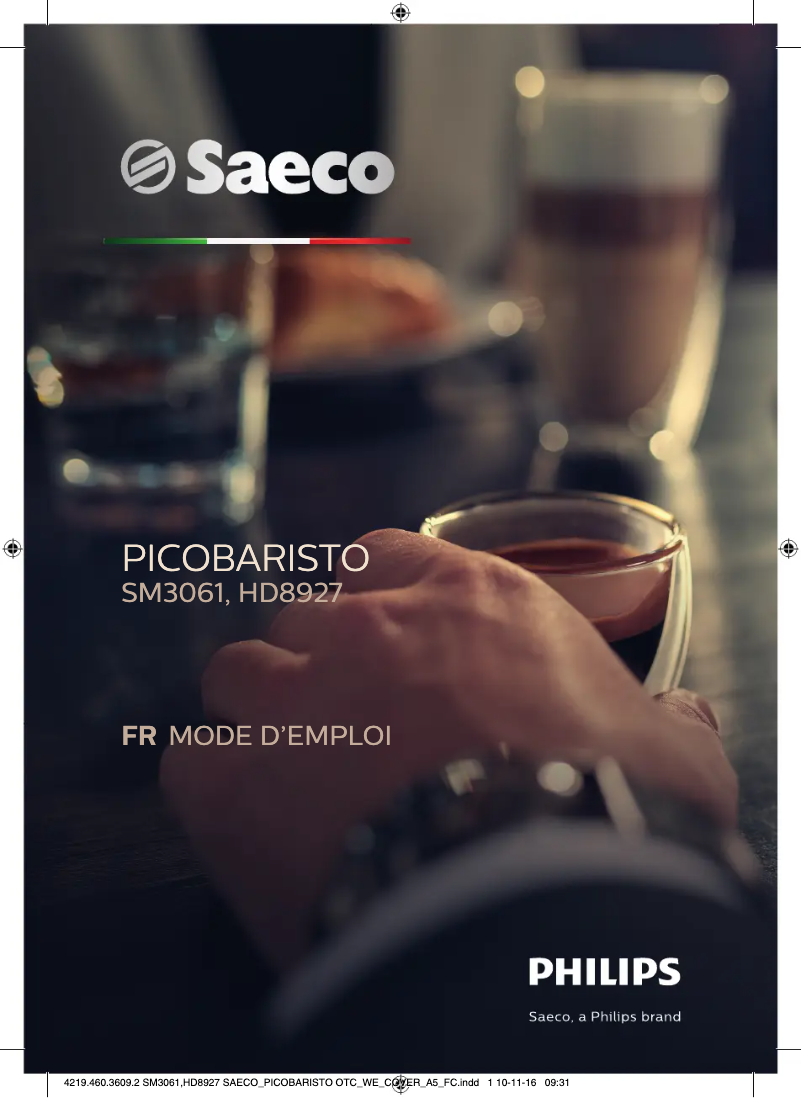 Imagen de la primera página del manual del dispositivo Saeco Pico Baristo HD8927