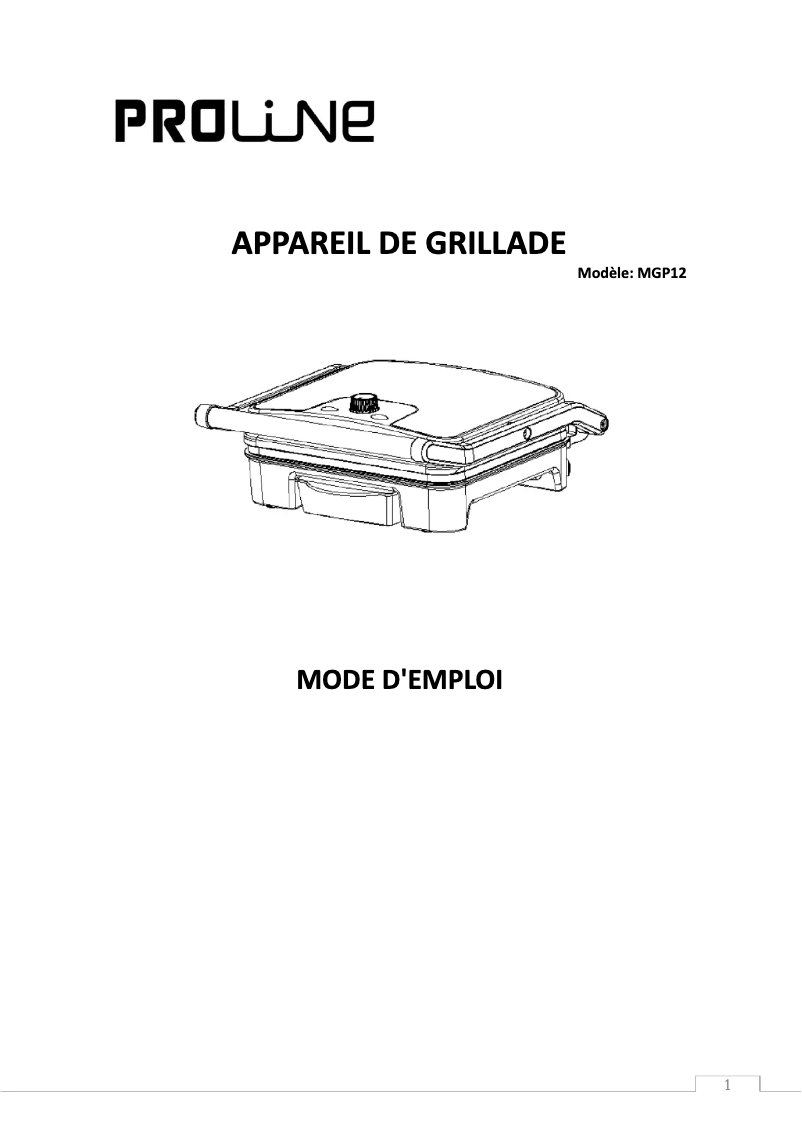Imagen de la primera página del manual del dispositivo MGP12