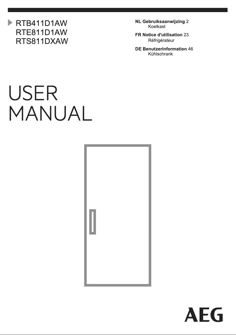 Página nº 1 - Manual de usuario AEG RTS811DXAW