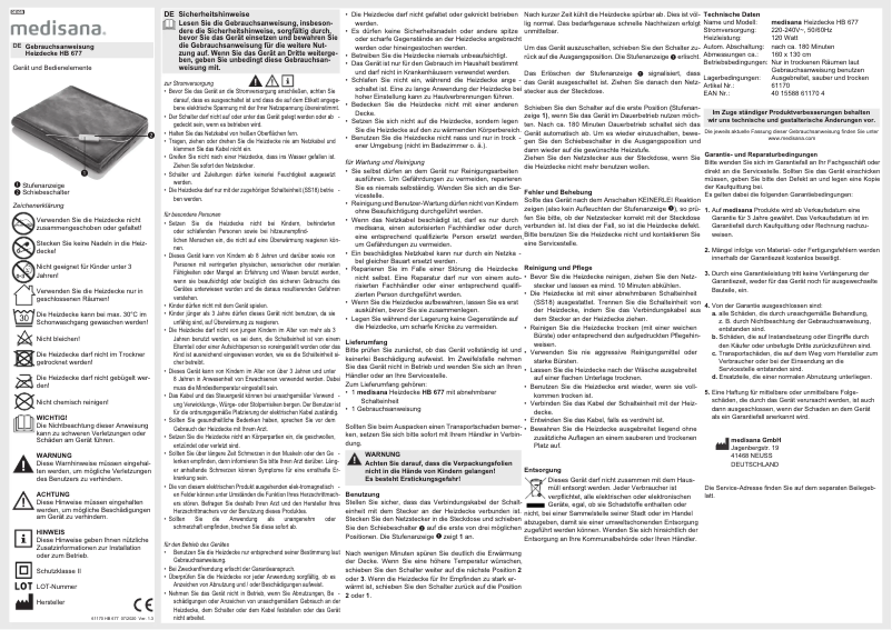 Imagen de la primera página del manual del dispositivo HB 677