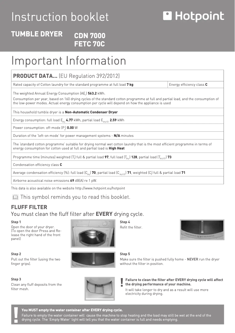 Imagen de la primera página del manual del dispositivo FETC 70C P