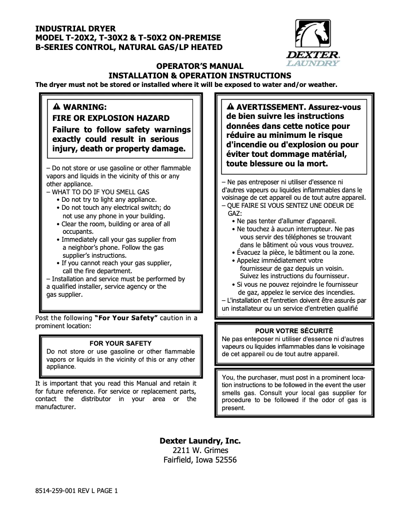 Imagen de la primera página del manual del dispositivo T-50x2