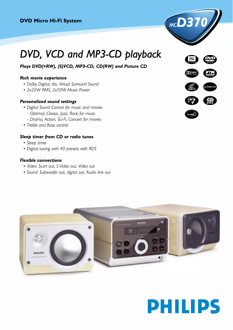 Imagen de la primera página del manual del dispositivo MC-D370