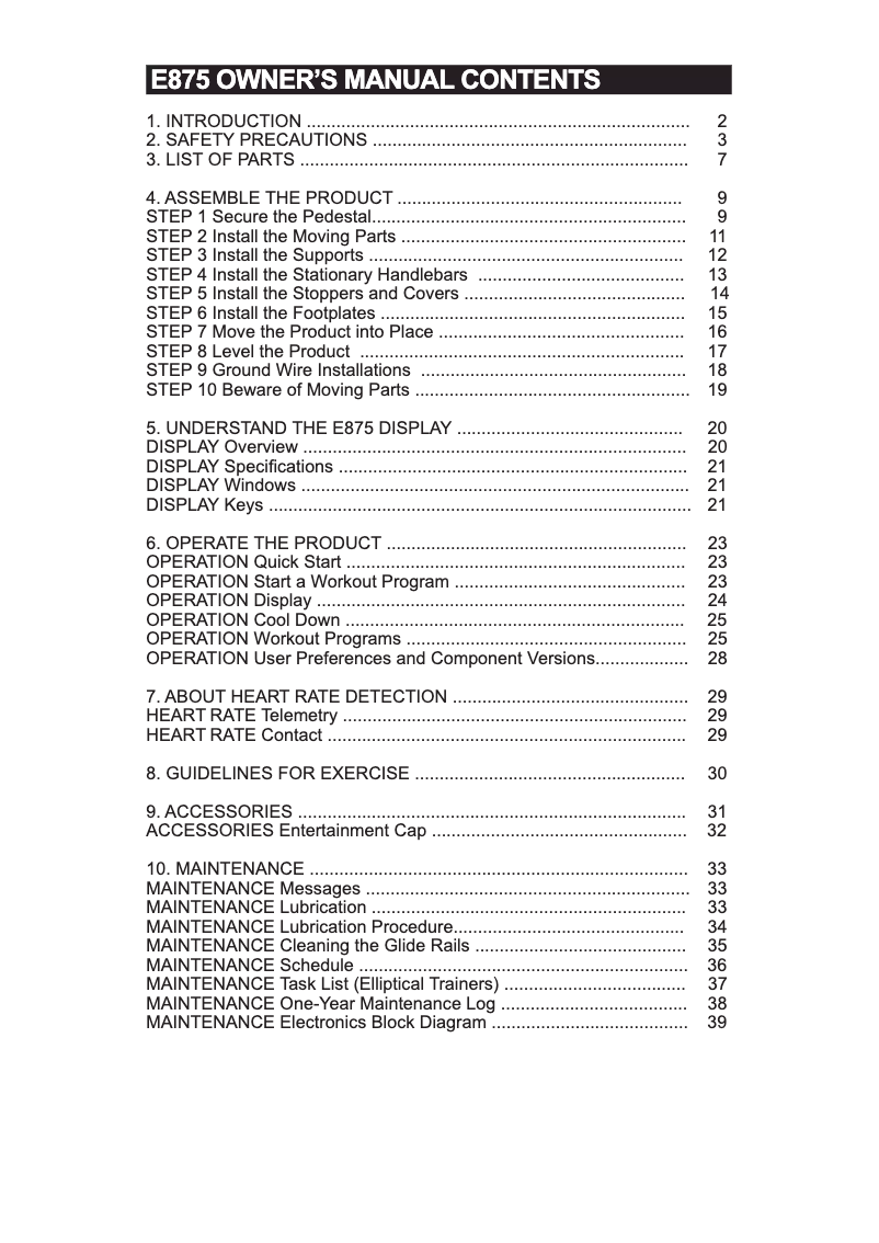 Imagen de la primera página del manual del dispositivo E875