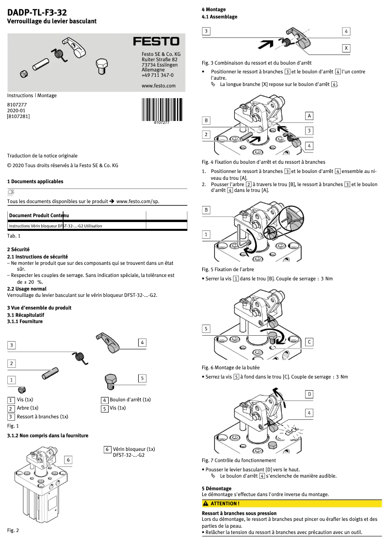 Página 1 del manual Manual de usuario Festo DADP-TL-F3-32
