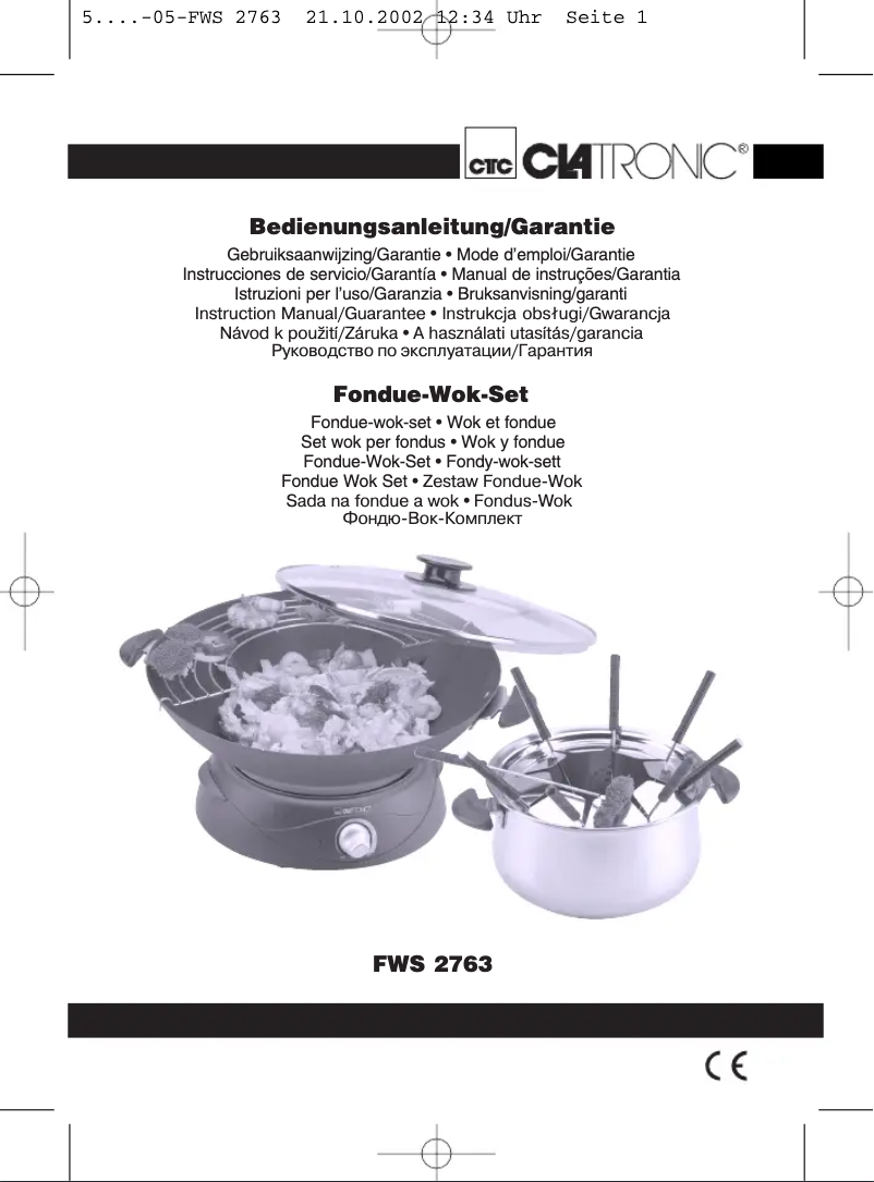 Imagen de la primera página del manual del dispositivo FWS 2763