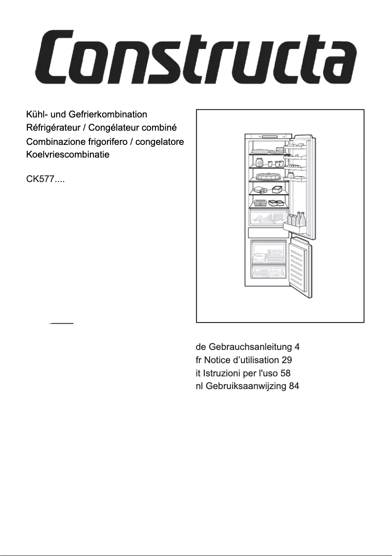 Imagen de la primera página del manual del dispositivo CK577VSF0