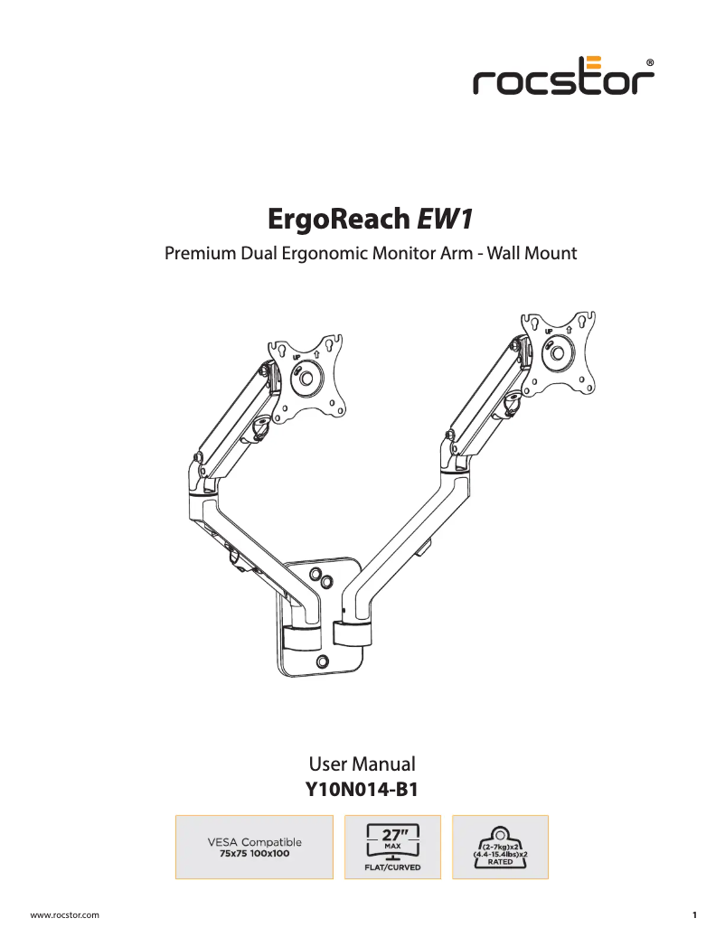 Página nº 1 - Manual de usuario Rocstor ErgoReach EW1