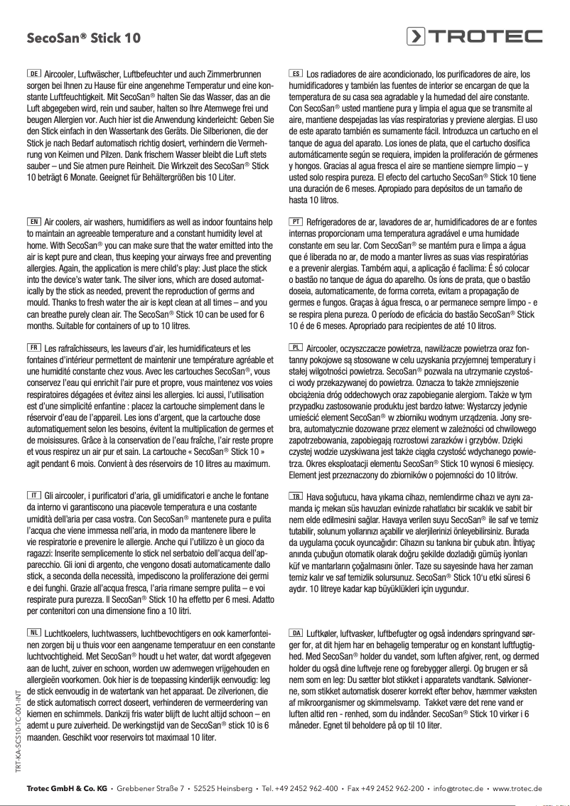 Página 1 del manual Manual de usuario Trotec SecoScan Stick 10