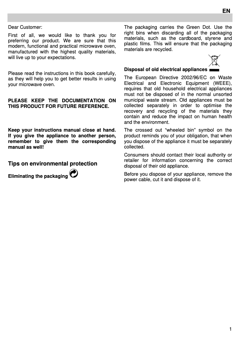 Página 1 del manual Manual de usuario Gorenje BM2120AX