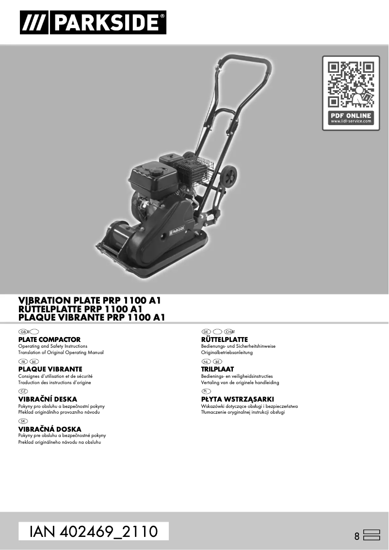 Imagen de la primera página del manual del dispositivo PRP 1100 A1