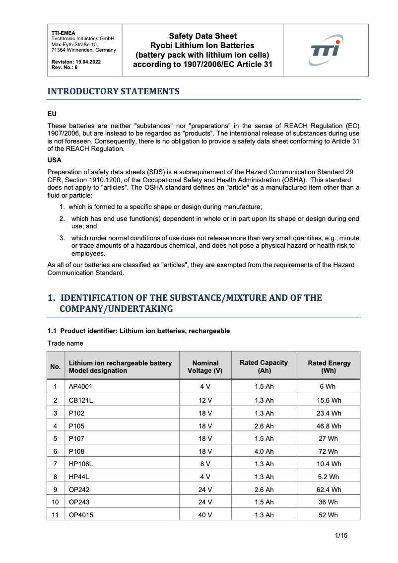 Página nº 1 - Manual de usuario RYOBI 18V One+ RB18L90