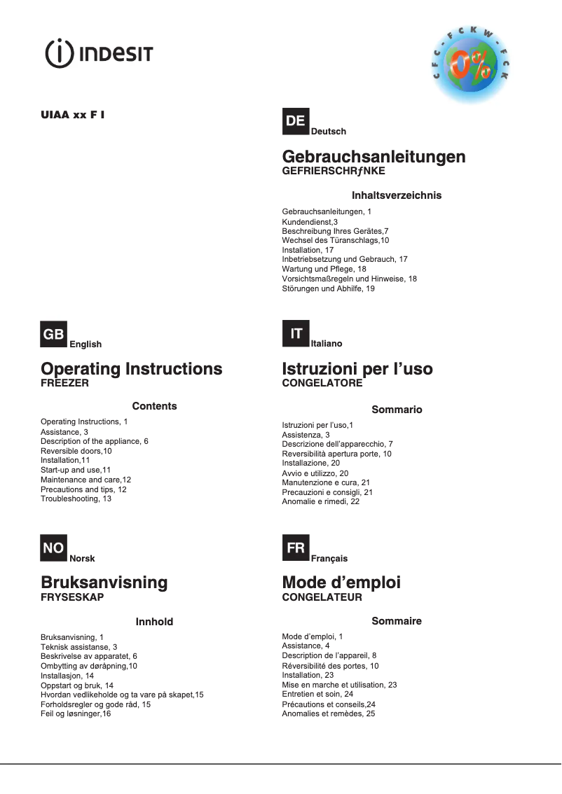 Imagen de la primera página del manual del dispositivo UIAA 12 F I X