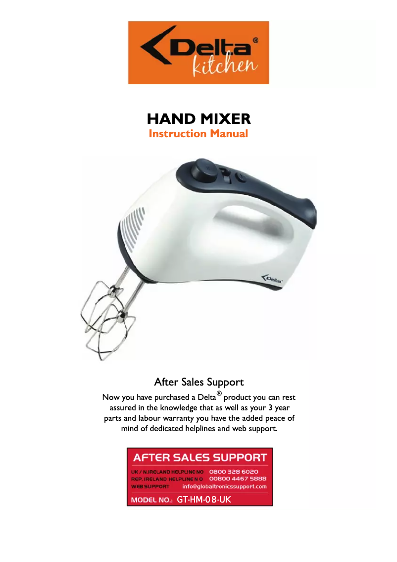 Imagen de la primera página del manual del dispositivo GT-HM-08-UK