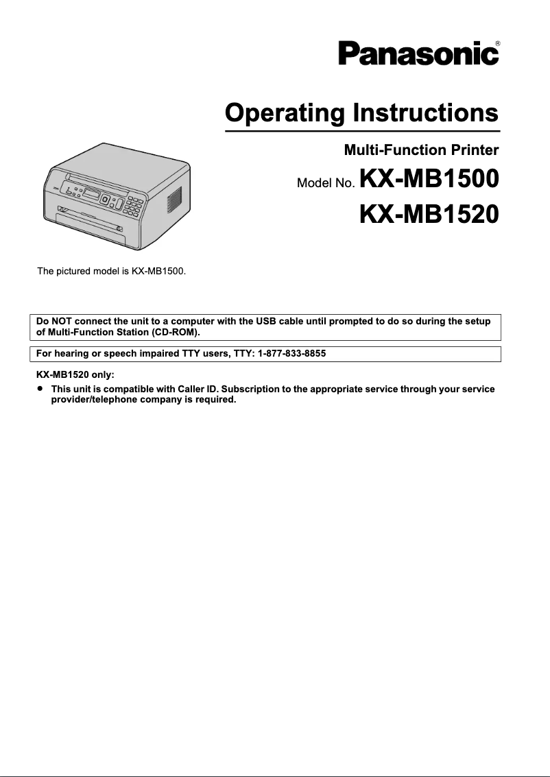 Página 1 del manual Manual de usuario Panasonic KX-MB1520JTW