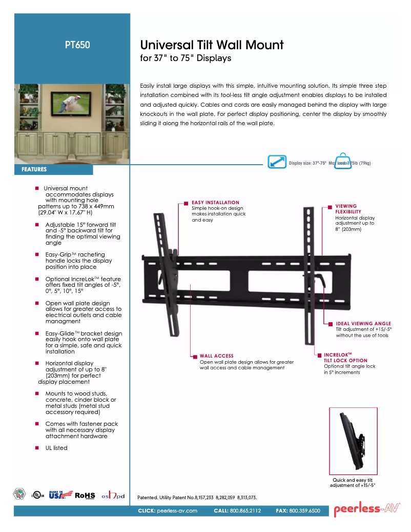 Página 1 del manual Manual de usuario Peerless-AV PT650
