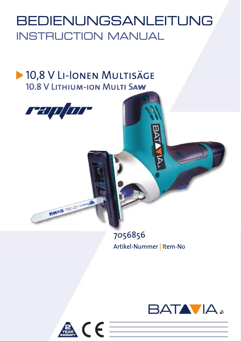 Página 1 del manual Manual de usuario Batavia Raptor