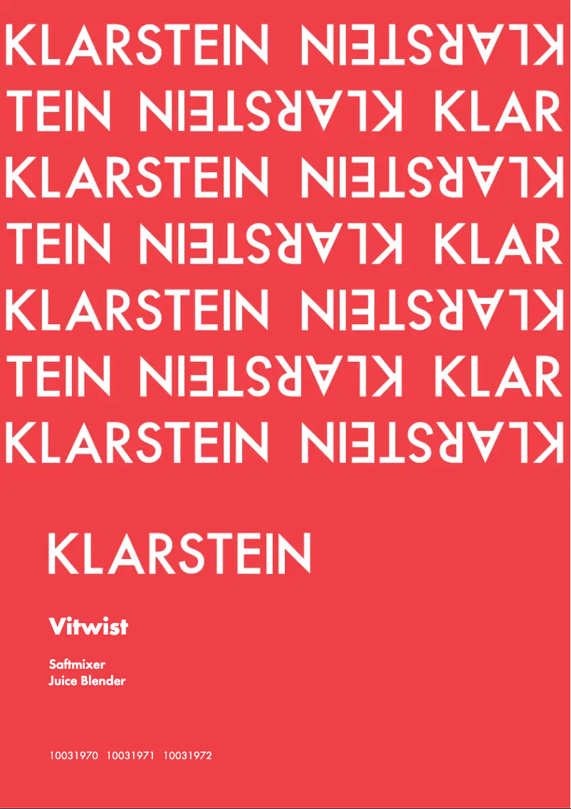 Página 1 del manual Manual de usuario Klarstein 10031970