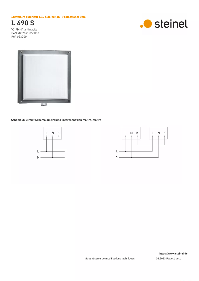 Página 1 del manual Diagrama de cableado Steinel L 690 S