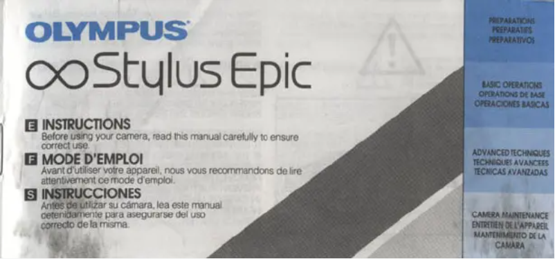 Página nº 1 - Manual de usuario Olympus Infinity Stylus Epic