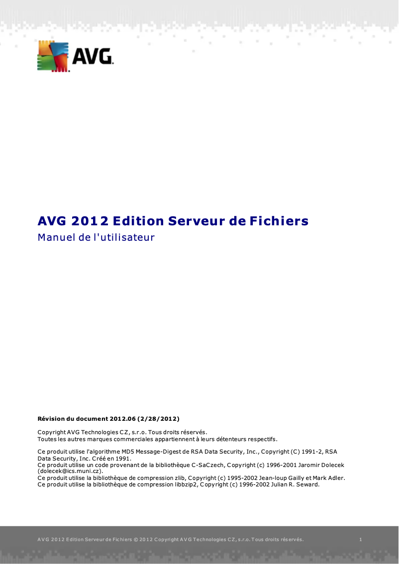 Página 1 del manual Manual de usuario AVG File Server (2012)