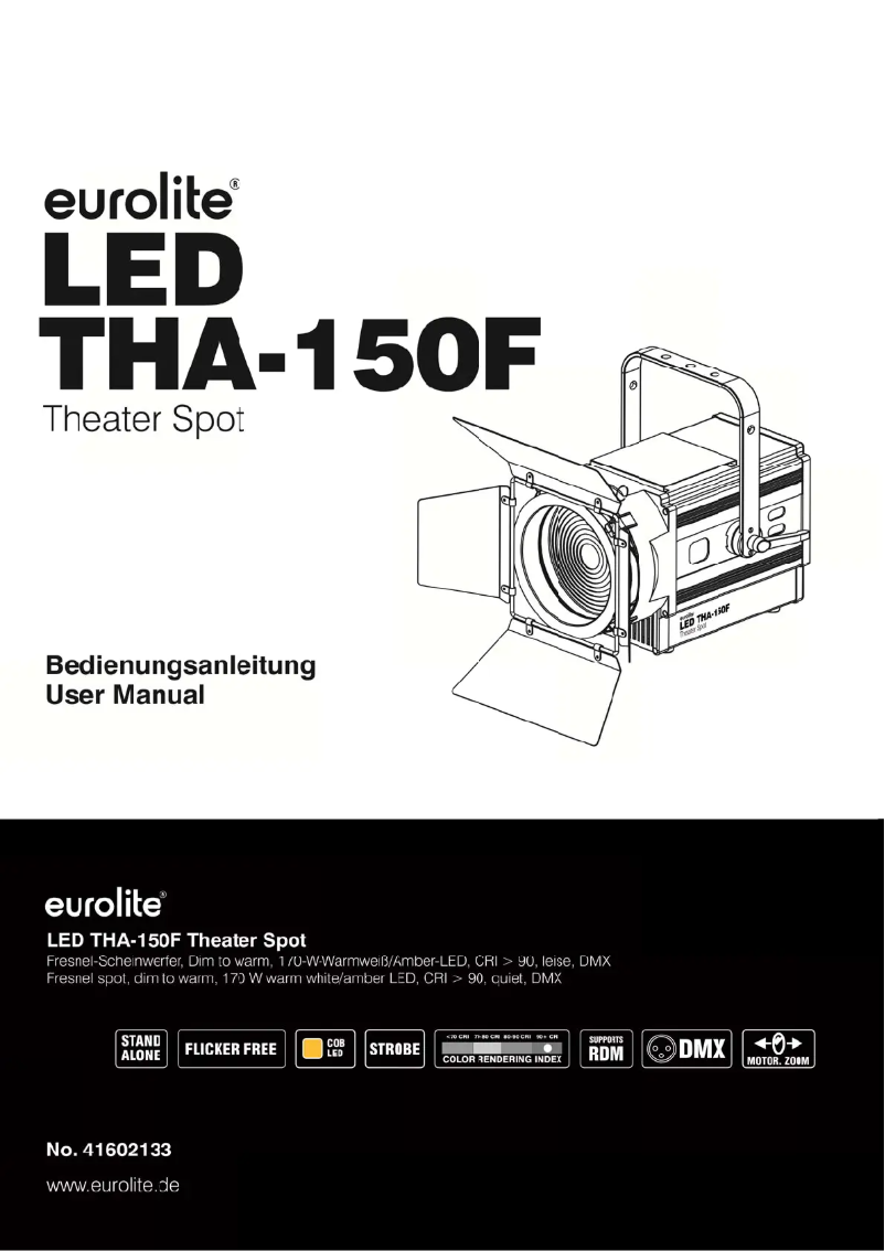 Imagen de la primera página del manual del dispositivo LED THA-150F