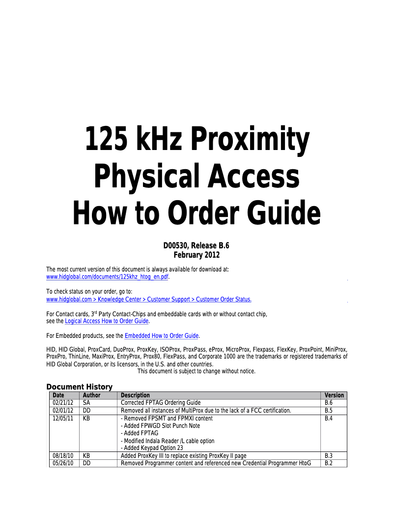Página 1 del manual Manual de usuario HID Identity ProxPro 5355