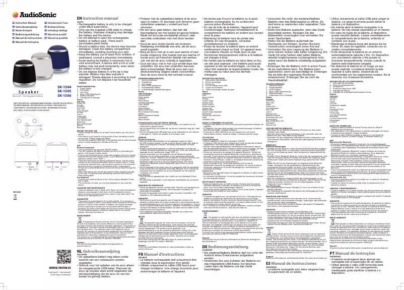 Imagen de la primera página del manual del dispositivo SK-1506