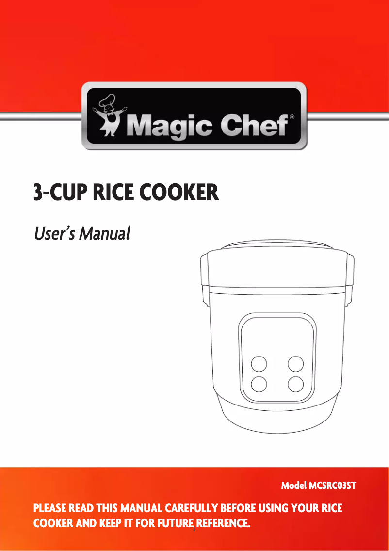 Página 1 del manual Manual de instrucciones Magic Chef MCSRC03ST