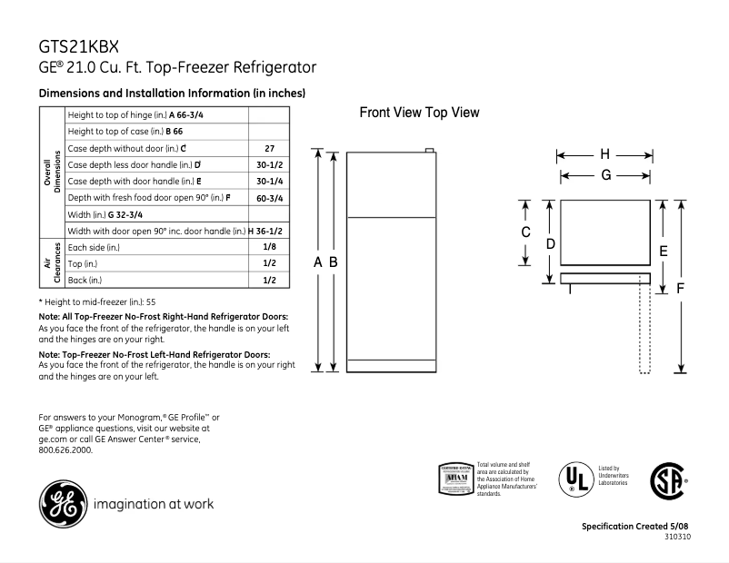 Imagen de la primera página del manual del dispositivo GTS21KBXBB