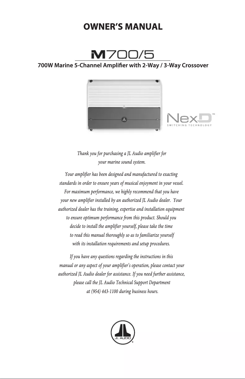 Imagen de la primera página del manual del dispositivo M700/5