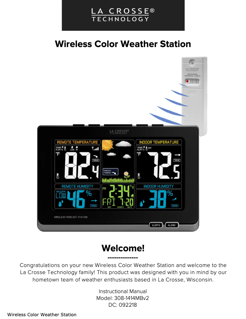 Imagen de la primera página del manual del dispositivo 308-1414MBV3