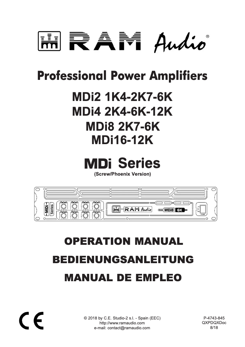 Imagen de la primera página del manual del dispositivo MDi2-1K4 BS/P
