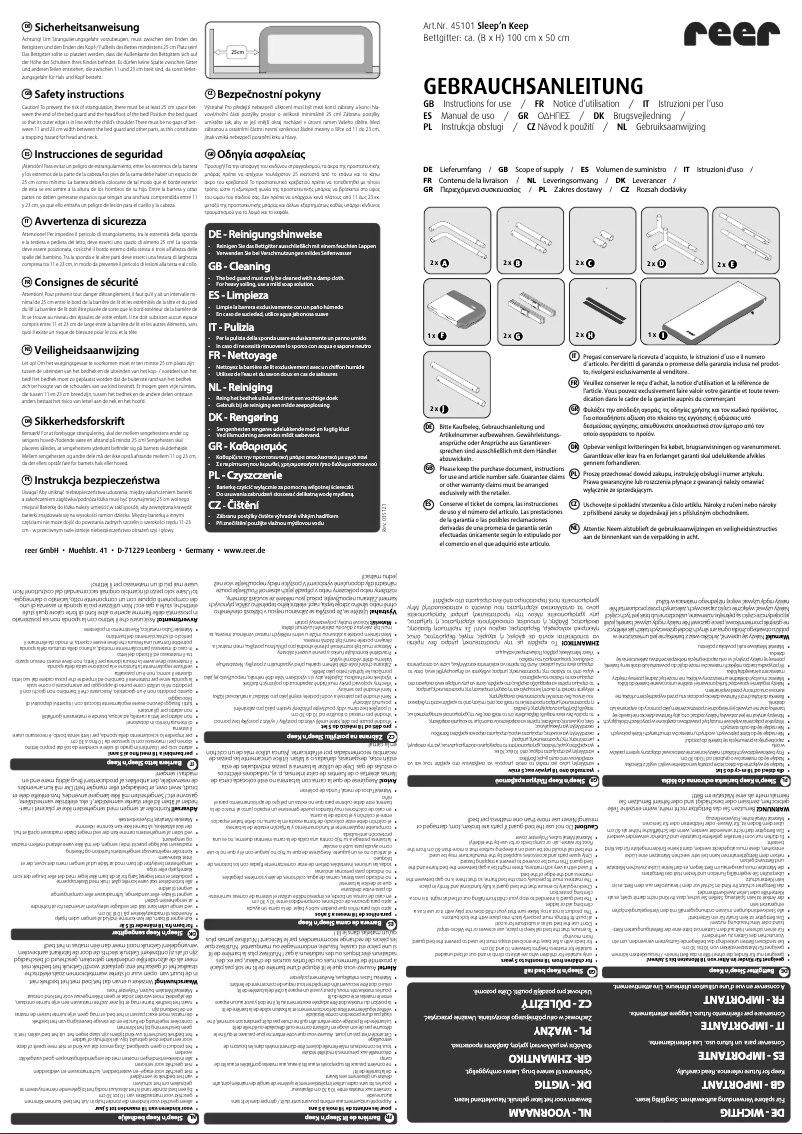 Imagen de la primera página del manual del dispositivo Sleep'n Keep 45101